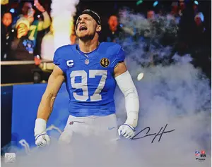 Aidan Hutchinson Detroit Lions Autographed 16" x 20" Smoke Entrance Spotlight Photograph - Fanatics Authentic Certified