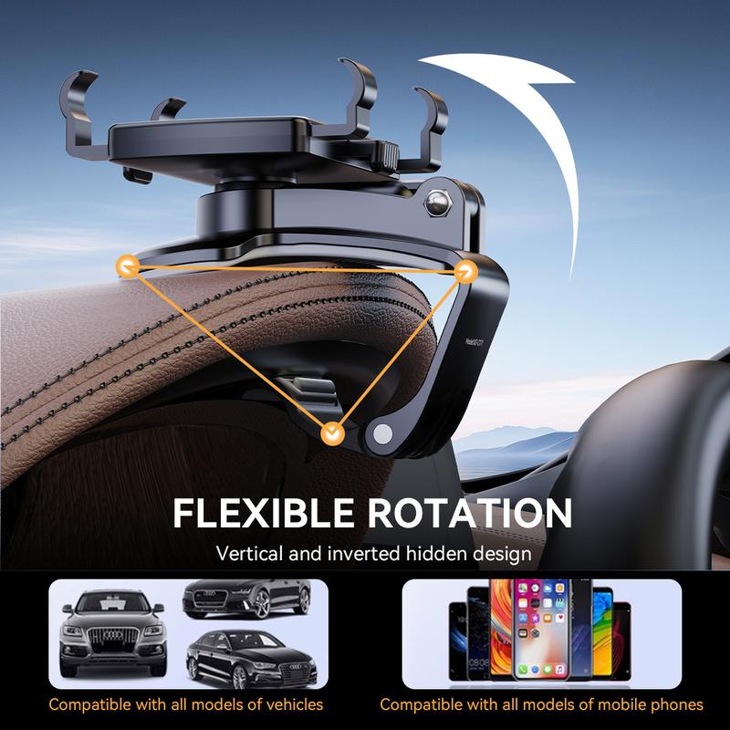 Universal Car Phone Holder Mount,360 Degrees Rotation Dashboard Phone Holder [Upgrade Clip Never Fall],car Phone Mount for iPhone,Samsung,Google,Nokia,and  4-7 inch Smartphones