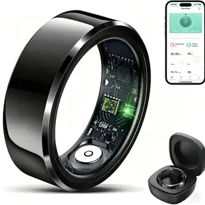 Smart Ring Blood Pressure Heart Rate Sleep Monitoring Smartring IP68 & 5ATM Waterproof Multi-sport Mode Smartring Man Women fitness ring