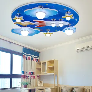 E27 Rocket Ceiling Light Children's Room Through The Starry Sky Dimmer Chandelier LED Bedroom Decor Cartoon Ceiling Lighting Lampshade pretty  lights