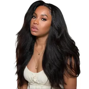 Julia EasiContour V-Part Kinky Straight And Yaki Straight Upgrade U Shape Wigs No Lace Glueless Size Adjustable Wig with Drawstring