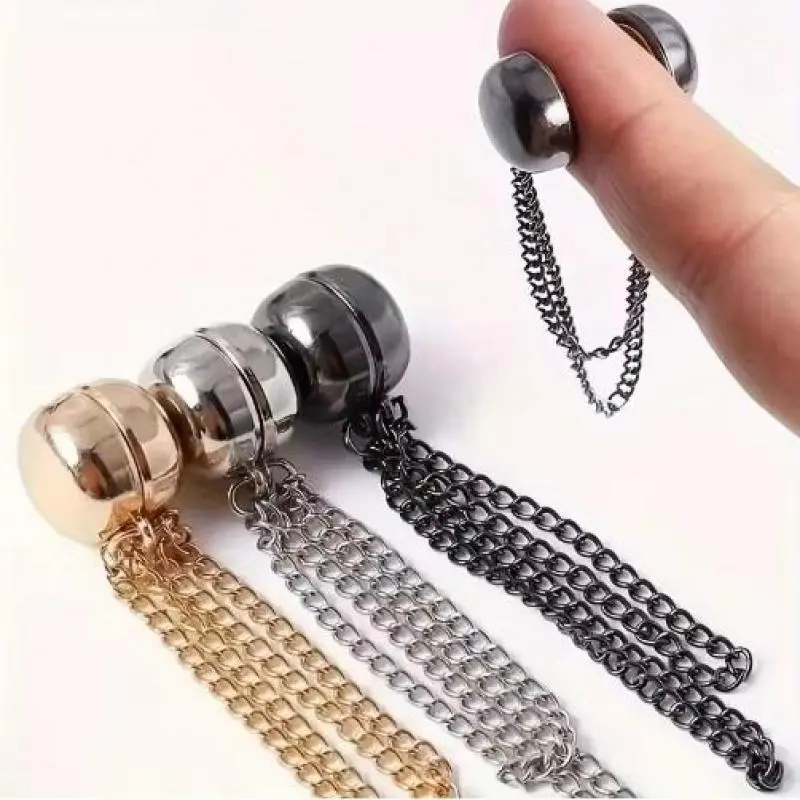 8-Piece Metallic Geometric Magnetic Brooches - Pierce-Free Clothing Clips with Double-Sided Design for Hijabs and Shawls, Everyday Wear Accessories