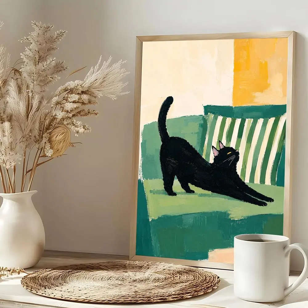 Sleeping Tuxedo Cat Poster Sticky Waterproof Wall Art – High-Definition, Durable & Easy-to-Apply Print for Home, Bedroom & Living Room Décor – Trendy, Aesthetic Room Decoration in Multiple Sizes – Perfect Gift