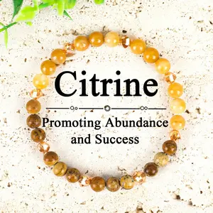 1pc GADASLUY  Citrine Stone unisex Bracelet, an ideal jewelry gifts for girlfriend or family members, accessories for men and women, symbolizing prosperity and success.