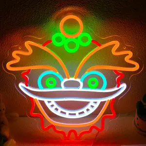 Chinese style dragon and lion dance neon sign lights for Wall Decor USB Powered  for Wall Decor chain hook