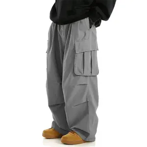 Men’s CityWalk Loose Fit Wide Leg Cargo Pants - Polyester, Breathable Menswear, Outdoor Functional Workwear, Athletic Casual Pants with Large Pockets