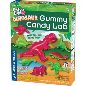 Dinosaur Gummy Candy Lab, Tasty Labs STEM Experiment Kit, Make Your Own Dinosaur-Shaped Gummies, Explore Chemistry in Cooking, Safe to Eat, Ages 6+, Made in USA
