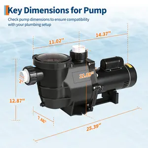 1.1HP/1.5HP/3/4HP Aluminum Die-Cast Metal Pool Pump, 115V Above Ground/Inground Swimming Pool Water Pump with Filter Basket