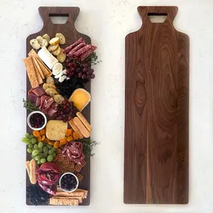 2-in-1 Sofa Arm Table Charcuterie Board Acacia Wood Tray Space-Saving for Home Office TV Snacks Gifts Anti-Slip & Scratch