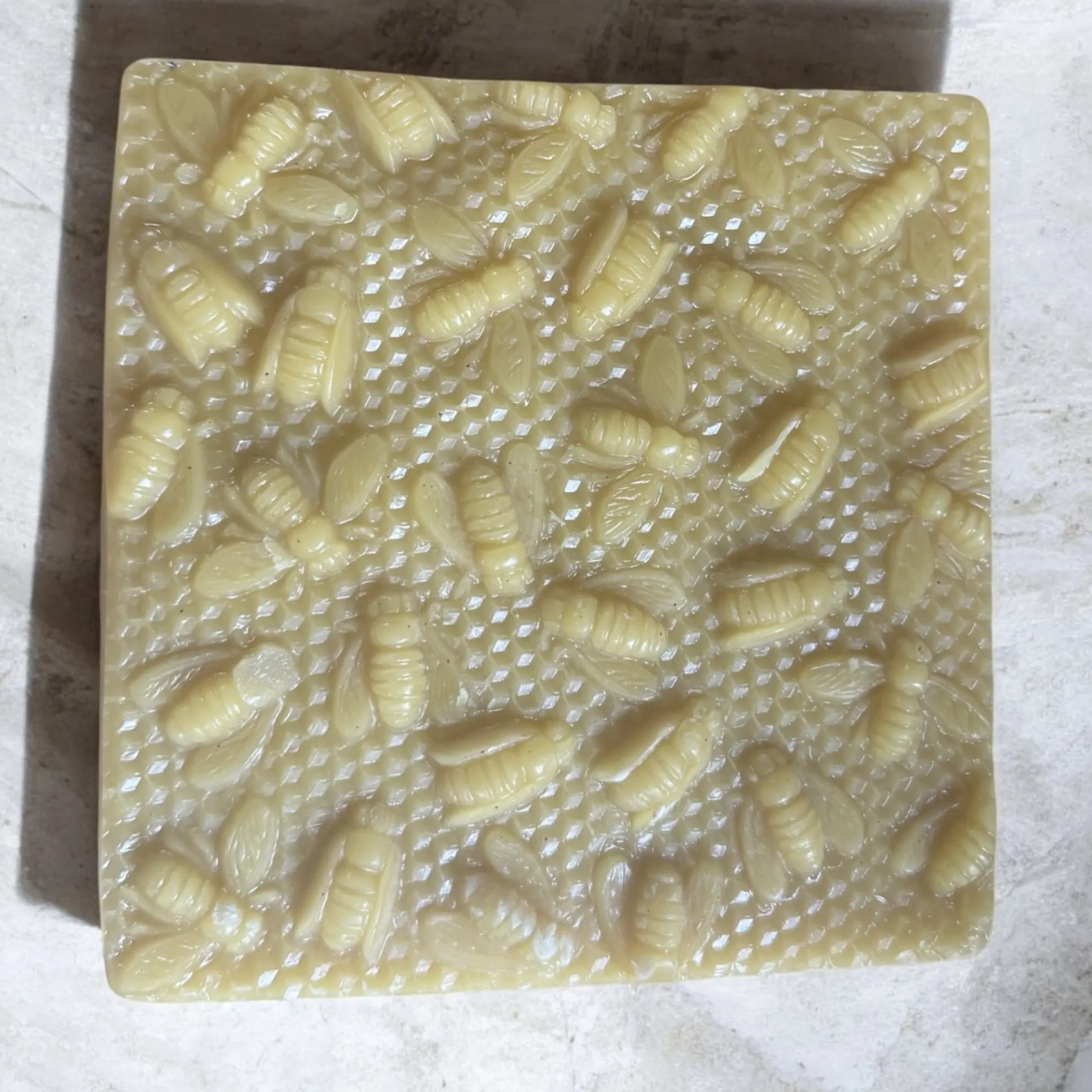 Colorado Beeswax by the Pound – Triple Filtered Pure Beeswax Slabs – Honeycomb Bee Pattern – Candle Making, Skincare, Wood Polish, DIY Bulk