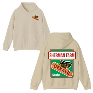Dekalb Corn Harvest Hoodie T-Shirt Dual-Sided, Sherman Farm Shirt, Farmer T-shirt, Dekalb Shirt,  Menswear
