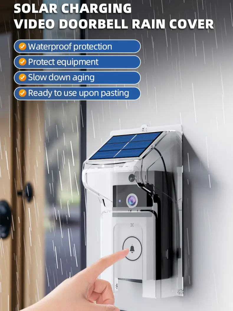 HD Wireless Video Doorbell with Solar Power and Rain Cover, Smart Voice Changer Intercom, Security Camera
