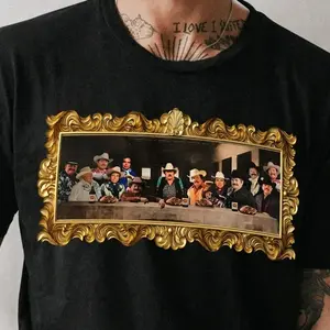Ultima Cena Norteña Cotton T-Shirt with Graphic Print, Crewneck Style, Short Sleeve, Ideal for Men, Streetwear Fashion