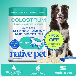 Native Pet Colostrum for Dogs – Bovine Colostrum Powder – Allergy Relief, Immune Support & Itchy Skin Treatment – Dog Multivitamins for Skin & Gut Health – Puppy Milk Replacement & Prebiotic