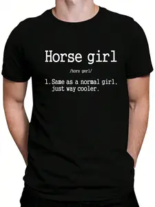 100% Cotton Horse Girl Same As A Normal Girl Just Way Cooler Horseback T-Shirt Women's Men's Graphic Tee Crew Neck summer vacation Tops