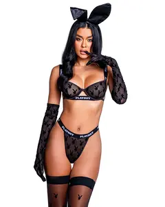 BAHPBLI112 - Iridescent Playboy Bunny Noir 2-Piece Set