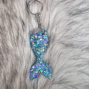 Ocean Teal Mermaid Tail 1pc Keychain