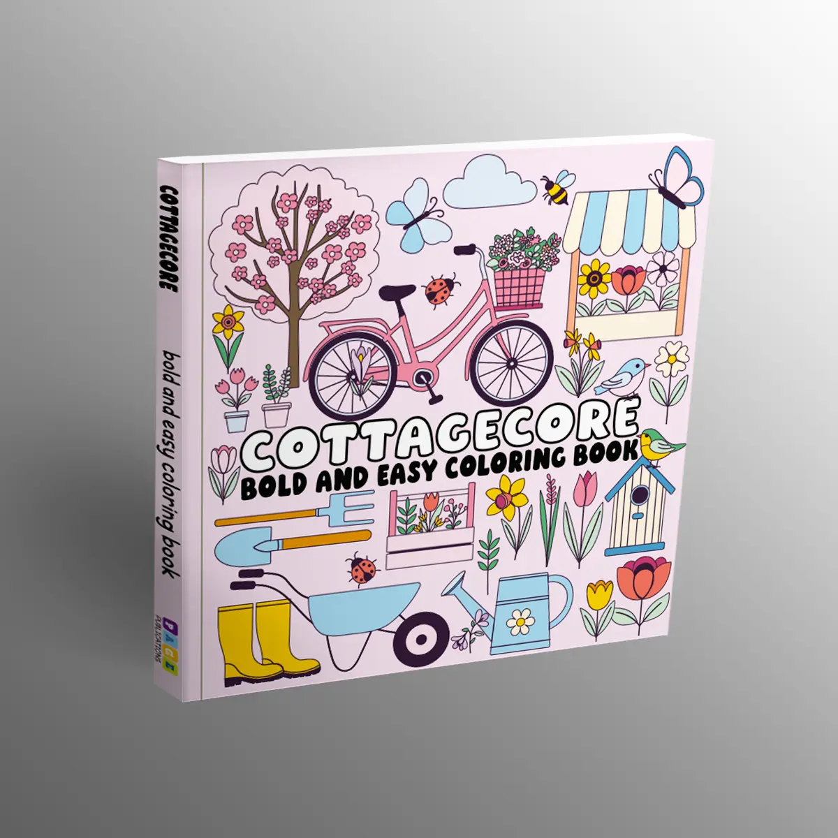 Page Publications Children's Coloring Book - Paperback Activity Book, Cottagecore Illustrations, Bold Designs, Beginner-Friendly, Stress-Relieving Gift for Nature Lovers, Coloring Books
