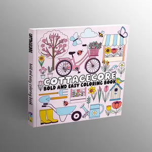 Page Publications Paperback Children's Activity Coloring Book - Cottagecore Illustrations, Bold Designs, Beginner-Friendly, Stress-Relieving Gift for Nature Lovers