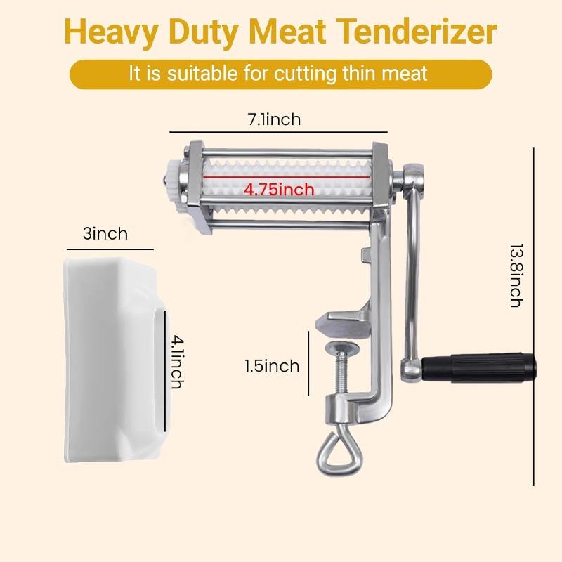 Heavy Duty Manual Meat Tenderizer Cuber Tool Steak Flatten Cuber Rolling Meat Poultry Tenderizer Machine Clamp on Meat Tenderizer Kitchen Tool