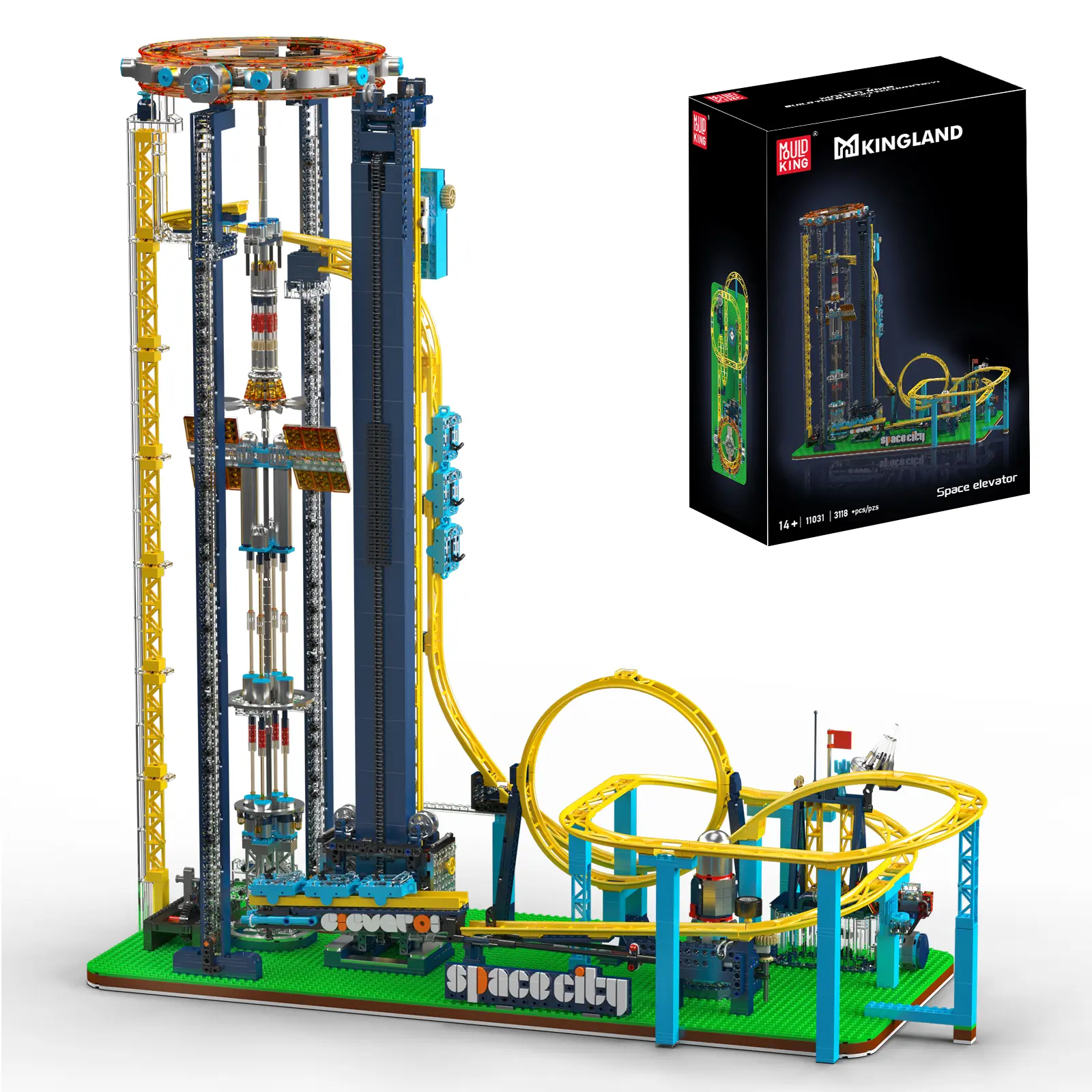 Mould King 11031 Space Elevator Roller Coaster Electric Park Building Block Toy summerwins