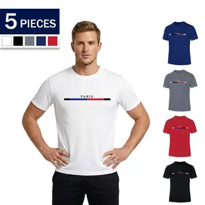 Men's 5-Pack Graphic T-Shirts - Casual Short Sleeve Crewneck Tees - Summer Tops for Everyday Wear & Street Style, Stylish Short Sleeve Tops for Daily Fashion, Urban Style & Relaxed Comfort