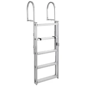GARVEE Adjustable and Removable Dock Ladders: Available in 3-5 Steps, 350-500lbs Capacity, Anti-Corrosion 6063 Aluminum, Widen Nonslip Pedals, Suitable for Lake, Pool, Boarding, RV, with Dual Handrails and Quick-Release Mounting Options.