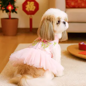 Winter Warm Pet Dress for Cats and Dogs, Suitable for Teddy Bichon Pomeranian and Small Dogs, New Year