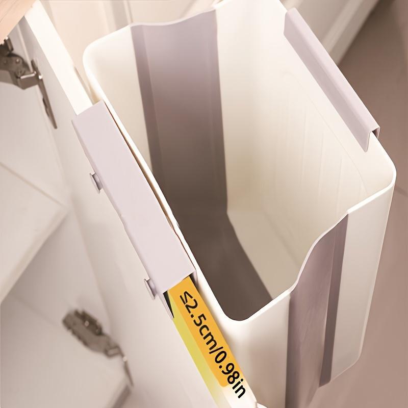Foldable Hanging Kitchen Trash Can for Cabinet Door, Collapsible Small Garbage Bin for Under Sink, Space Saving Waste Basket for RV, Kitchen & Office, Essential Household Items