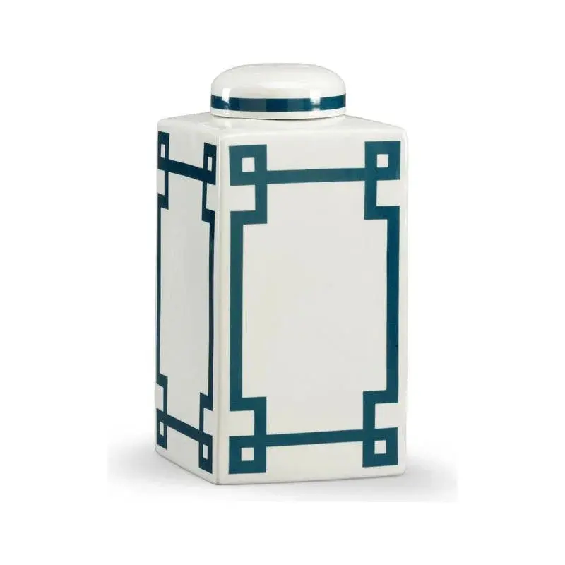 Parquetry Turquoise Glazed Porcelain Vase