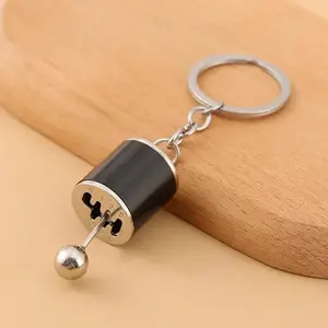 6 Speed Manual Transmission Shift Gearbox Gear Shift Automotive Part Car Keychain Key Ring (Black)