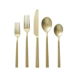 20-Piece Gold Stainless Steel Flatware Set with Handles (Service for 4) Cutlery Stylish