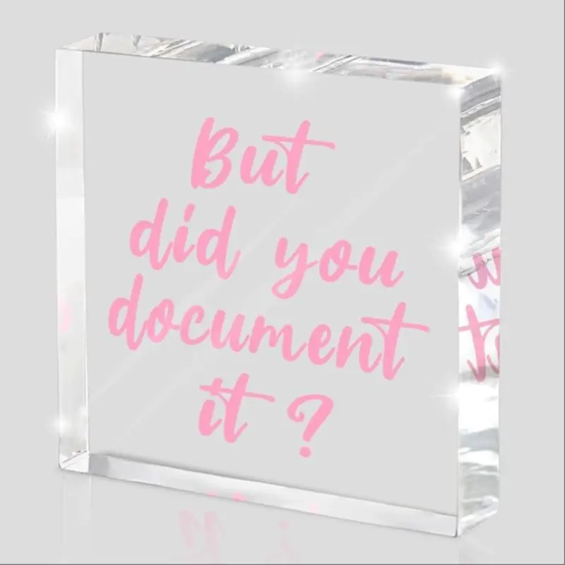 Office Decor Desk Accessories Acrylic Square Sign Funny Office Decor Fun Gift Idea for Friends Colleagues Employees, But Did You Document It Design, Desk Signage Decoration, Acrylic Plaque Sign, Acrylic Desktop Decoration