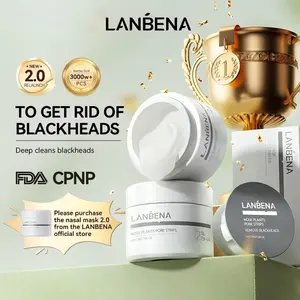 LANBENA 2.0 Nose Pore Strips, Blackhead Remover Mask with Salicylic Acid, Amazonian White Clay, Pore Cleanser Purifying Peel off Face Mask 1.05oz