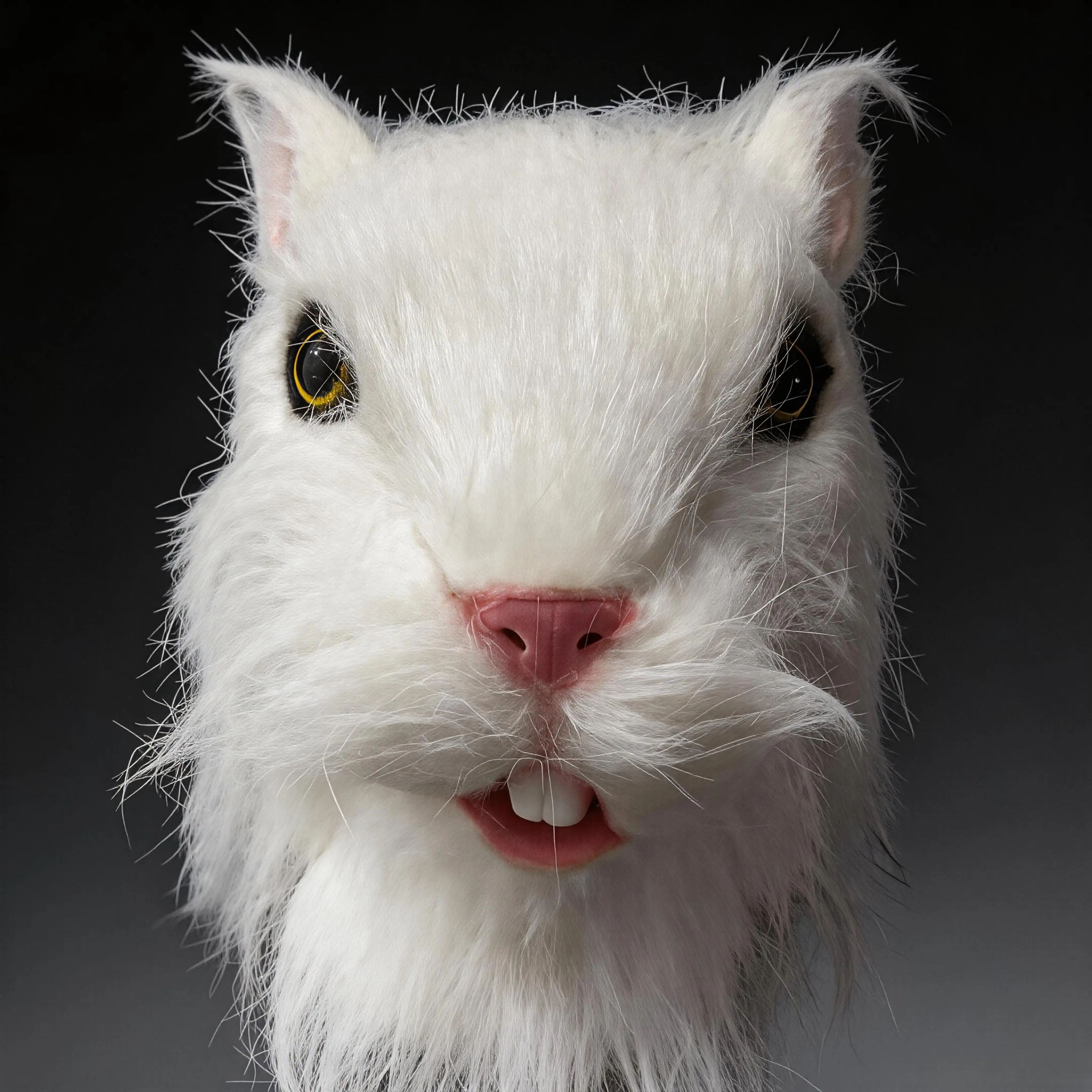 Furry Animal Squirrel Cosplay Squirrel Latex Hood Mask, Halloween Cosplay Costume Mask Props, Adult, White