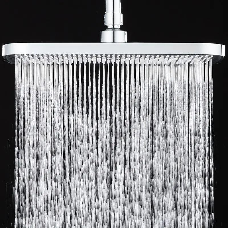 Luxurious 13-Inch Square Overhead Showerhead, High-Pressure Wall-Mounted Rain Showerhead, Modern Spray Shower, Easy Installation, Durable Plastic Construction, Bathroom Shower Head
