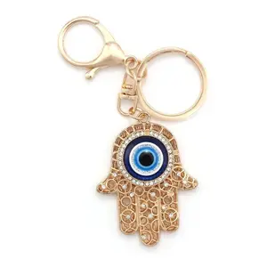 Evil Eye Hamsa Keychain for Women, Keychain Charm, Gold Keychain, Handbag Charm, Car Charm