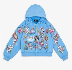 Righteous Risen King Zip Up Hoodie Blue