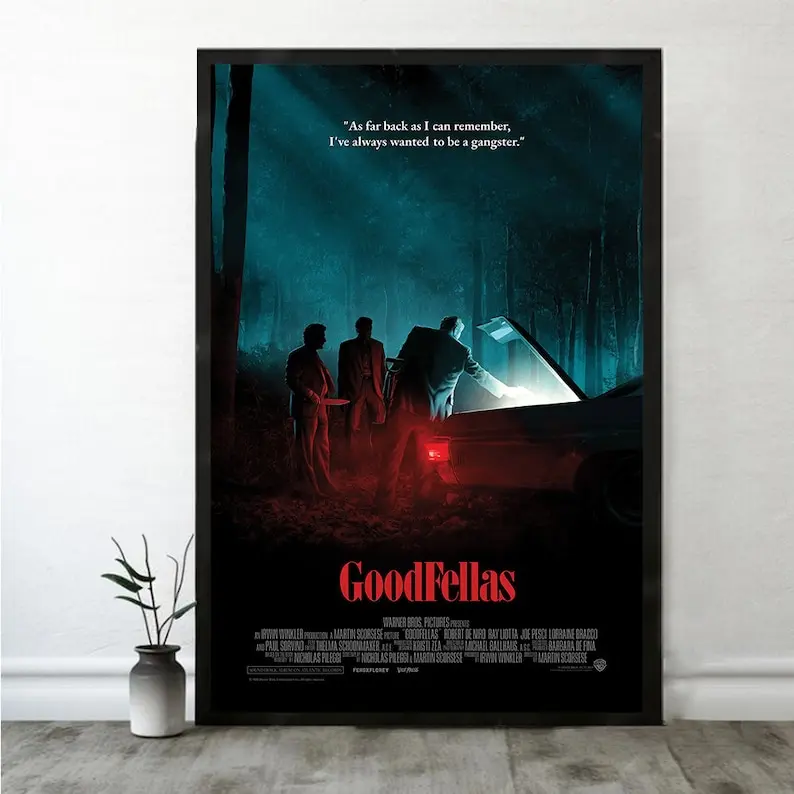 1990 Goodfellas Unframed Movie Poster - 8x12in, 12x18in, 20x30in(50x75cm), 24x36in Sizes, Waterproof Plaid Art Print, PVC Tube Included, Wall Decor, Men's Room Accessories, Man Cave Decor, Room Accessories, Home Supplies