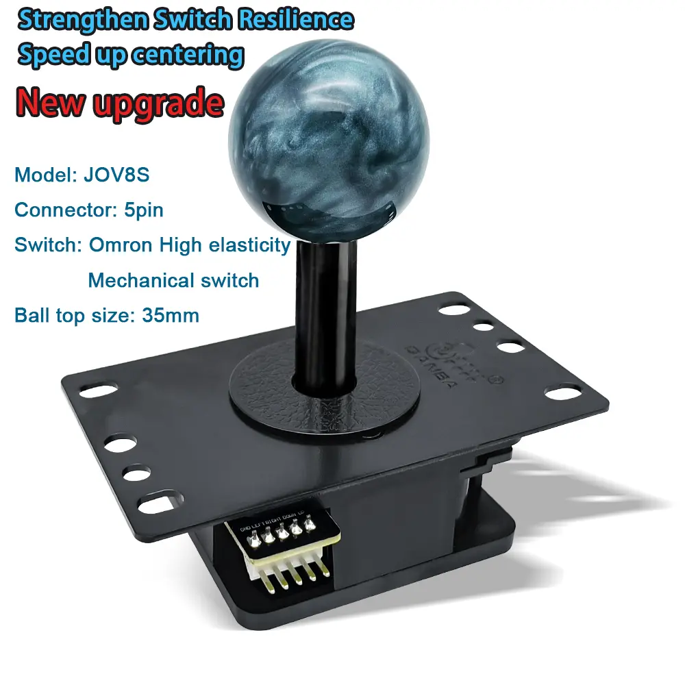 QABVA Gravity V8 Joystick Arcade Game Stick JOV8S JCV8 5pin Connector Omron Cherry Switch High Elasticity Switch 35mm Ball Top