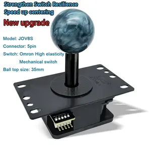 QABVA Gravity V8 Joystick Arcade Game Stick JOV8S JCV8 5pin Connector Omron Cherry Switch High Elasticity Switch 35mm Ball Top