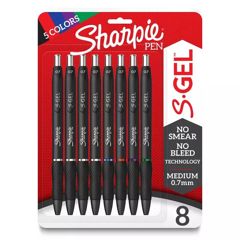 Sharpie S-Gel 8pk Gel Pens 0.7mm Medium Tip Multicolored