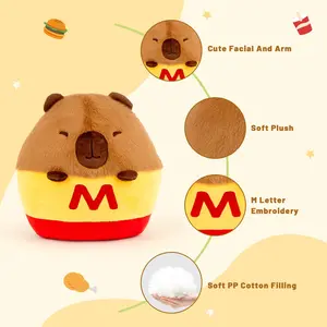 Duoai Capybara Plush Pillow – 13.8 Inch Soft Stuffed Animal with French Fries Backpack Clearance Sale