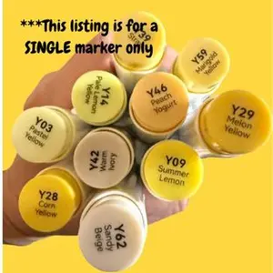 Yellows  Authentic Ohuhu Honolulu Brush Marker, sold individually by The Marker Monster (authorized retailer). Broad Strokes Expressive Creativity