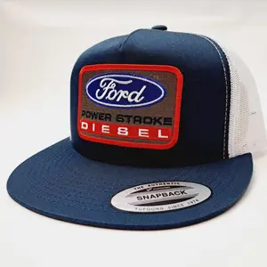Ford Diesel Trucker Hat, Flat Bill Mesh Snapback Cap, Embroidered Patch Adjustable Hat, Breathable Durable Streetwear, Vintage Racing Style Outdoor Hat, Trendy 2026 Gift for Men