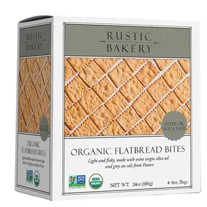 Bakery Handmade Sourdough Flatbread Cracker Bites Olive Oil Sel Gris Sea Salt Charcuterie Crackers for Cheese Platters or Snacking Made in California 4, 6 Oz Bags