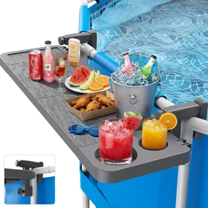 Pool Bar for Above Ground Pool, Swim Up Bars for Pool, " x 12" Pool Side Table with 110 lbs Capacity, Poolside Bar Clip- Foldable Tabletop Easy Install