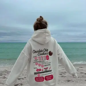 Chocolate Chip Cookie Recipe Hoody, Sweet Treat Vibe, Cozy Kitchen Style, Casual Look, Hoodie Fashion, Trendy Outfits Comfort Cotton