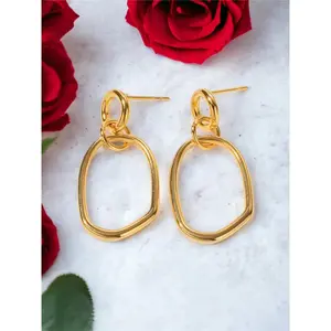 18K Gold-Plated Dangle Earrings