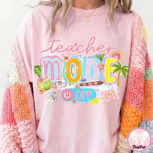 Teacher Off Duty Sweatshirt, Class Dismissed Tee, Last Day of School Outfit, Summer Smiley Face Graphic, Peace Out School Teacher Apparel